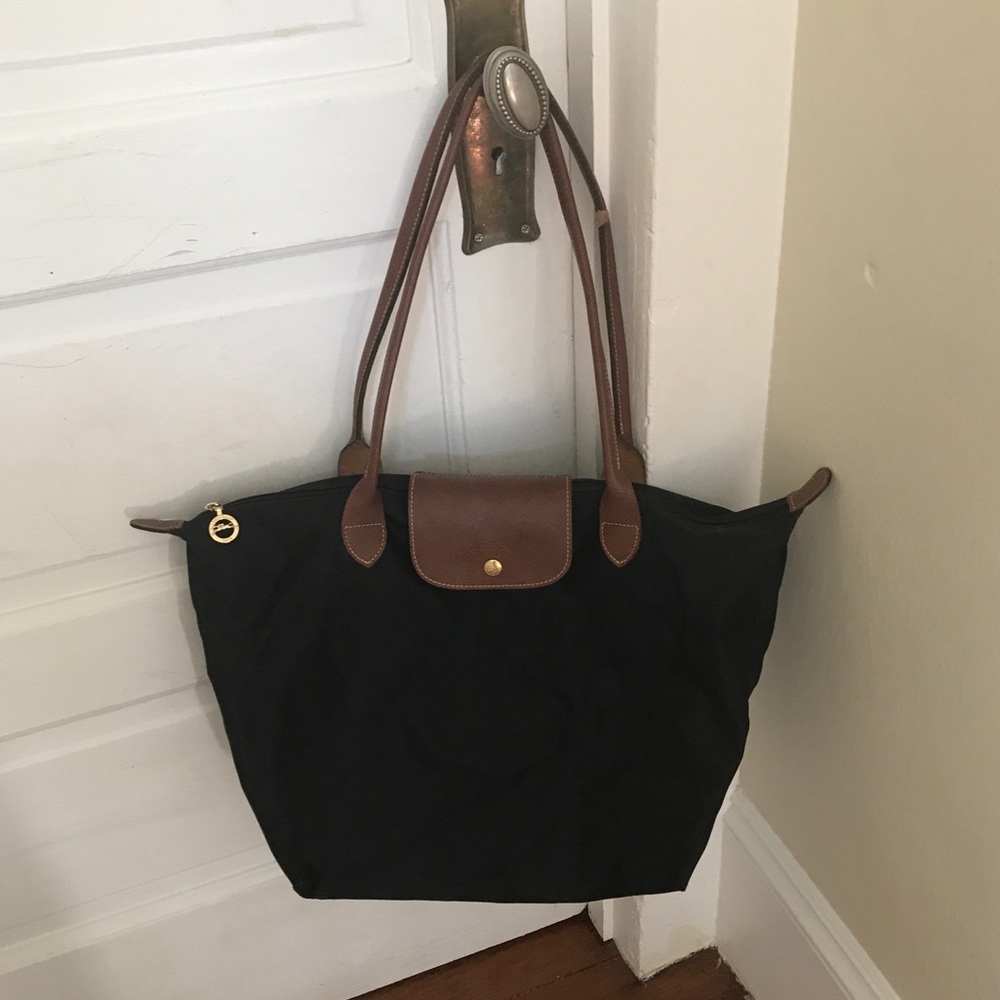 Longchamp Le Pliage large tote black